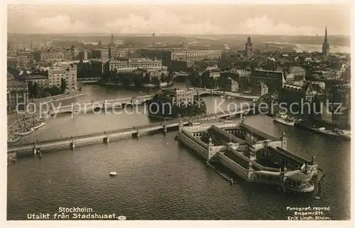 AK / Ansichtskarte Stockholm Blick vom Stadthaus Stadtansicht Stockholm
