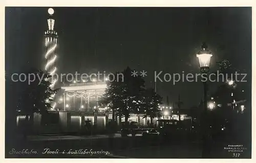 AK / Ansichtskarte Stockholm Tivoli Beleuchtung Stockholm