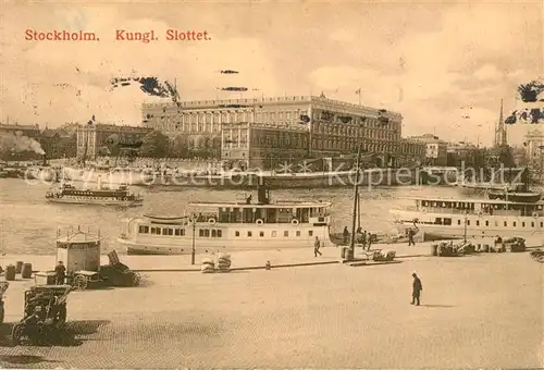 AK / Ansichtskarte Stockholm Schloss Schiffe Stockholm