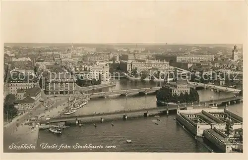 AK / Ansichtskarte Stockholm Fliegeraufnahme Stadhuset Stockholm