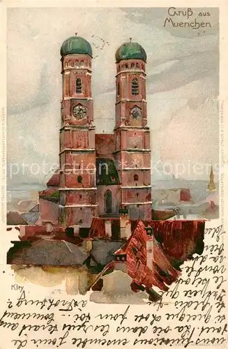 AK / Ansichtskarte Muenchen Frauenkirche Kuenstlerkarte Muenchen
