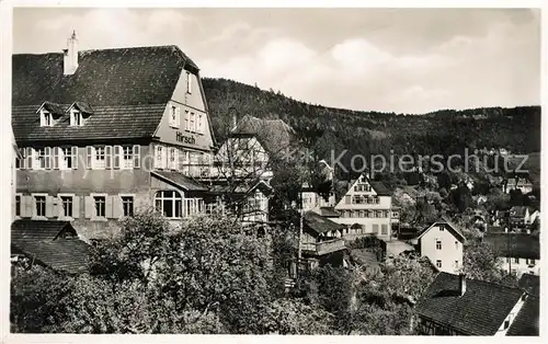 AK / Ansichtskarte Bad_Liebenzell Hotel Cafe zum Hirsch Kurort im Schwarzwald Bad_Liebenzell