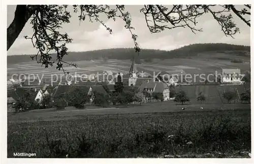 AK / Ansichtskarte Moettlingen Ortsansicht mit Kirche Landschaftspanorama Moettlingen