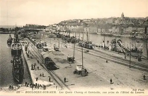 AK / Ansichtskarte Boulogne sur Mer Les Quais Chanzy et Gambetta vue prise de l Hotel du Louvre Boulogne sur Mer