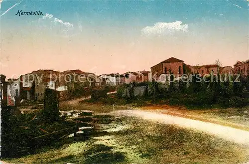 AK / Ansichtskarte Hermeville Teilansicht Truemmer 1. Weltkrieg Hermeville