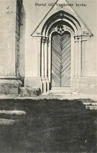 AK / Ansichtskarte Schweden Portal till Vestkinde Kyrka Schweden