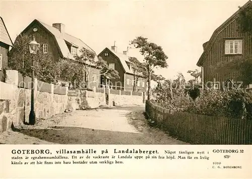 AK / Ansichtskarte Goeteborg Villasamhaelle pa Landalaberget Goeteborg