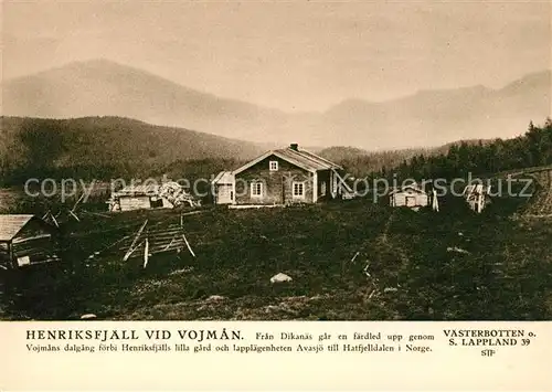 AK / Ansichtskarte Schweden Henriksfjaell vid Vorjman Schweden