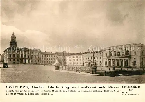 AK / Ansichtskarte Goeteborg Gustav Adolfs torg med radhuset och boersen Goeteborg
