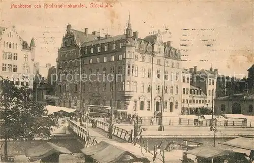 AK / Ansichtskarte Stockholm Munkbron Riddarholmskanalen Stockholm
