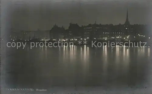 AK / Ansichtskarte Stockholm Nachtaufnahme Stockholm