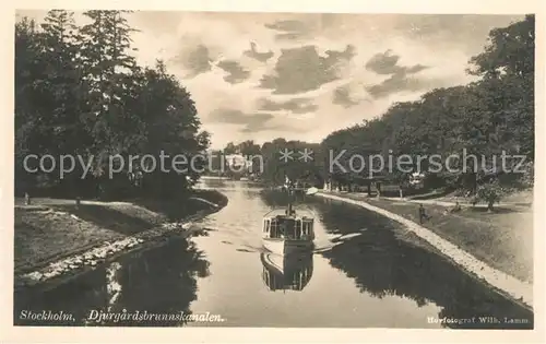 AK / Ansichtskarte Stockholm Djurgardsbrunnskanalen Stockholm
