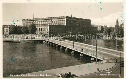 AK / Ansichtskarte Stockholm Koenigliches Schloss Stroembron Stockholm