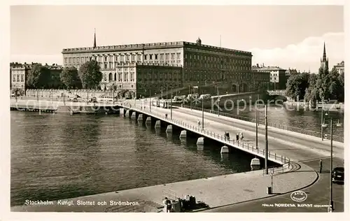 AK / Ansichtskarte Stockholm Koenigliches Schloss Stroembron Stockholm