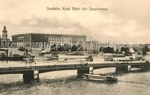 AK / Ansichtskarte Stockholm Koenigliches Schloss Skeppsholmen Stockholm