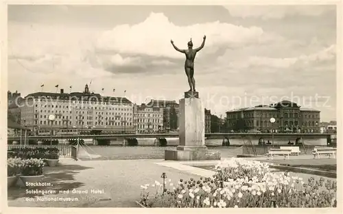 AK / Ansichtskarte Stockholm Solsaengaren Grand Hotel Nationalmuseum Stockholm