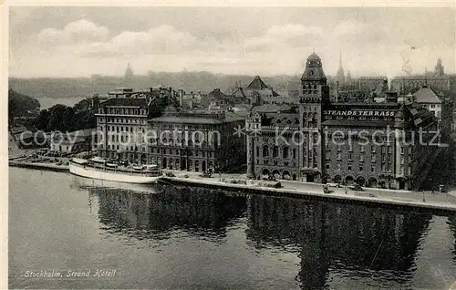 AK / Ansichtskarte Stockholm Strand Hotel Anleger Schiff Stockholm