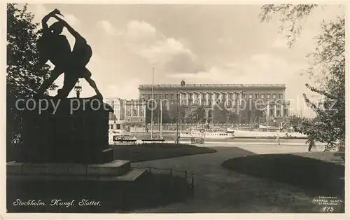 AK / Ansichtskarte Stockholm Schloss Denkmal Stockholm