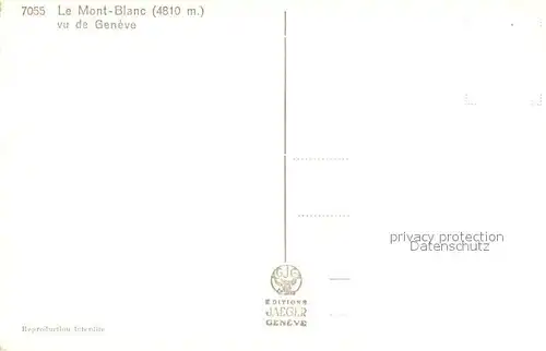 AK / Ansichtskarte Geneve_GE Mont Blanc Geneve_GE