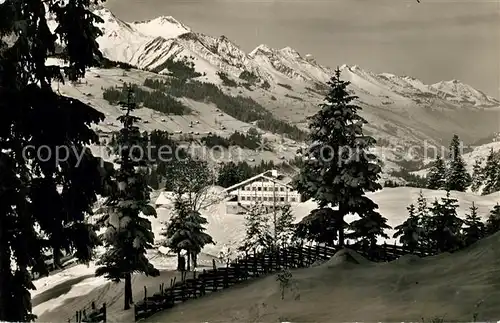 AK / Ansichtskarte Adelboden Chalet International des Eclaireuses Winter Adelboden