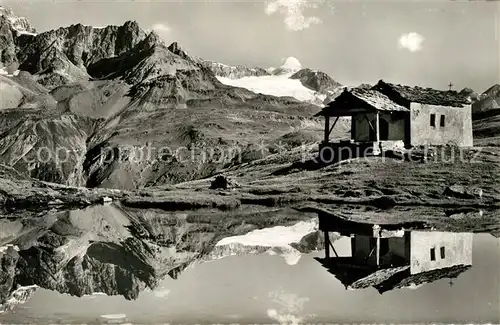 AK / Ansichtskarte Zermatt_VS Lac Noir Chapelle de Sainte Marie des Neiges Zermatt_VS