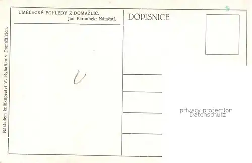 AK / Ansichtskarte Domazlice Panorama Kuenstlerkarte Domazlice