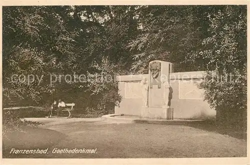 AK / Ansichtskarte Franzensbad_Tschechien Goethedenkmal Franzensbad_Tschechien