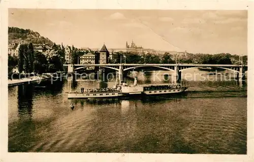 AK / Ansichtskarte Praha_Prahy_Prague Bruecke Panorama Praha_Prahy_Prague
