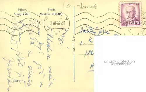 AK / Ansichtskarte Pilsen_Tschechien Stadttheater Pilsen Tschechien