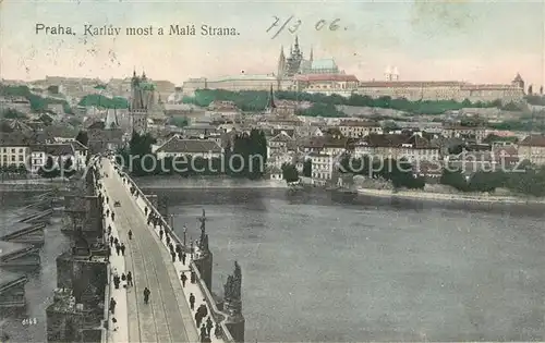 AK / Ansichtskarte Praha_Prahy_Prague Panorama Karlsbruecke Mala Strana Praha_Prahy_Prague