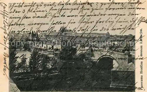 AK / Ansichtskarte Prag_Prahy_Prague Bruecke Prag_Prahy_Prague