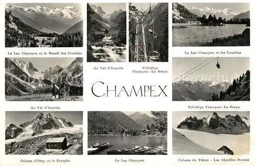 AK / Ansichtskarte Champex_Martigny Massif des Combins Lac Champex  Champex Martigny