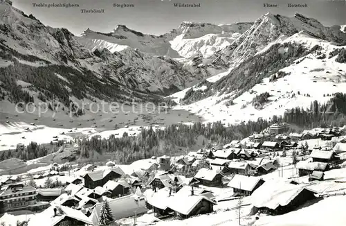 AK / Ansichtskarte Adelboden Panorama Winterlandschaft Bergketten Adelboden