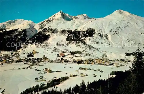 AK / Ansichtskarte Davos_Dorf_GR Strelapass Parsennbahn Dorfberg Winter Davos_Dorf_GR