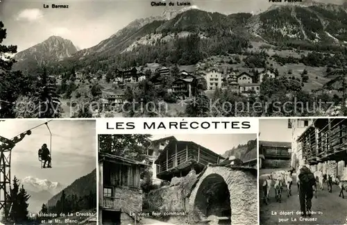 AK / Ansichtskarte Les_Marecottes Panorama Sessellift Ortsansicht Les_Marecottes