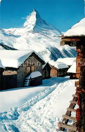 AK / Ansichtskarte Zermatt_VS Eggenalp Matterhorn Winterlandschaft Zermatt_VS