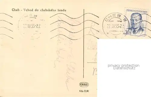 AK / Ansichtskarte Cheb Stadtansicht Stadttor Cheb