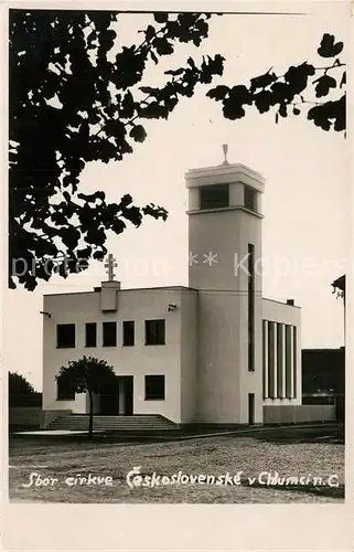 AK / Ansichtskarte Chlumec_Cidlinou_Chlumetz_Zidlina Sbor Kirche Chlumec_Cidlinou