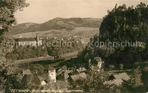 AK / Ansichtskarte Tetschen Bodenbach Schaeferwand Schloss Panorama Tetschen Bodenbach