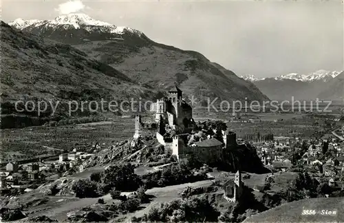 AK / Ansichtskarte Sion_VS Burg Panorama Sion_VS