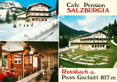 AK / Ansichtskarte Russbach_Pass_Gschuett Cafe Pension Salzburgia  Russbach_Pass_Gschuett