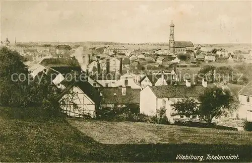 AK / Ansichtskarte Vilsbiburg Totalansicht mit Kirche Vilsbiburg