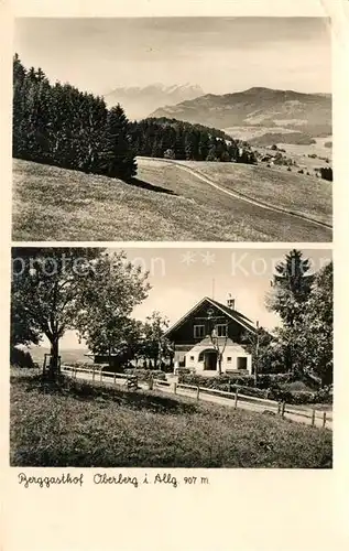 AK / Ansichtskarte Oberberg_Allgaeu Landschaftspanorama Berggasthof Allgaeuer Alpen 