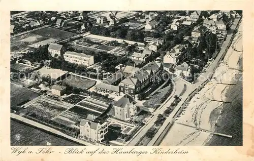 AK / Ansichtskarte Wyk_Foehr Blick auf das Hamburger Kinderheim Fliegeraufnahme Kupfertiefdruck Foehr