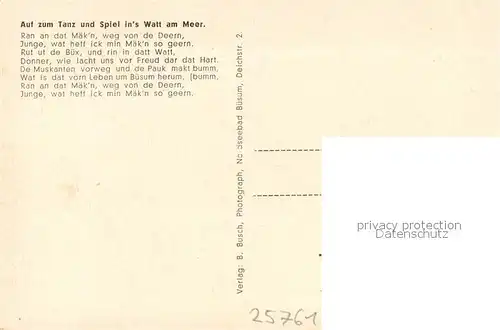 AK / Ansichtskarte Buesum_Nordseebad Wattenpolonaise Tanz und Spiel Gedicht Tradition Buesum_Nordseebad