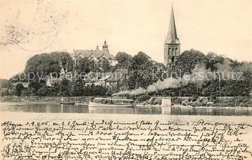 AK / Ansichtskarte Altona_Hamburg Blick ueber die Elbe Kirchturm Altona Hamburg