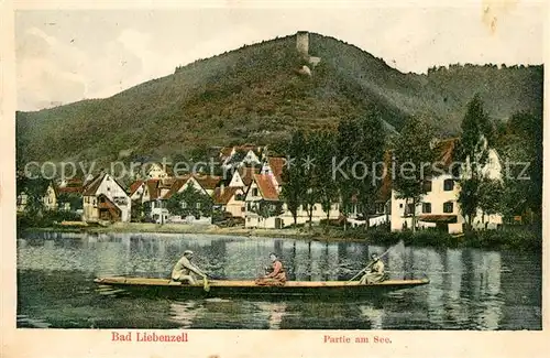 AK / Ansichtskarte Bad_Liebenzell Partie am See Blick zur Burg Kurort im Schwarzwald Bad_Liebenzell