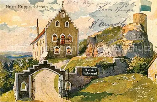 AK / Ansichtskarte Rupprechtstein Burg Burgrestaurant Kuenstlerkarte Rupprechtstein