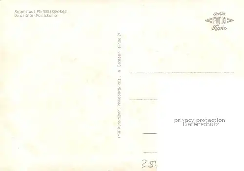 AK / Ansichtskarte Pinneberg Dingstaette Fahltskamp Pinneberg