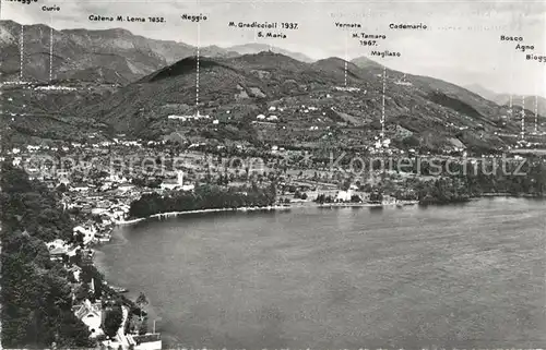 AK / Ansichtskarte Caslano Panorama See Berge Caslano